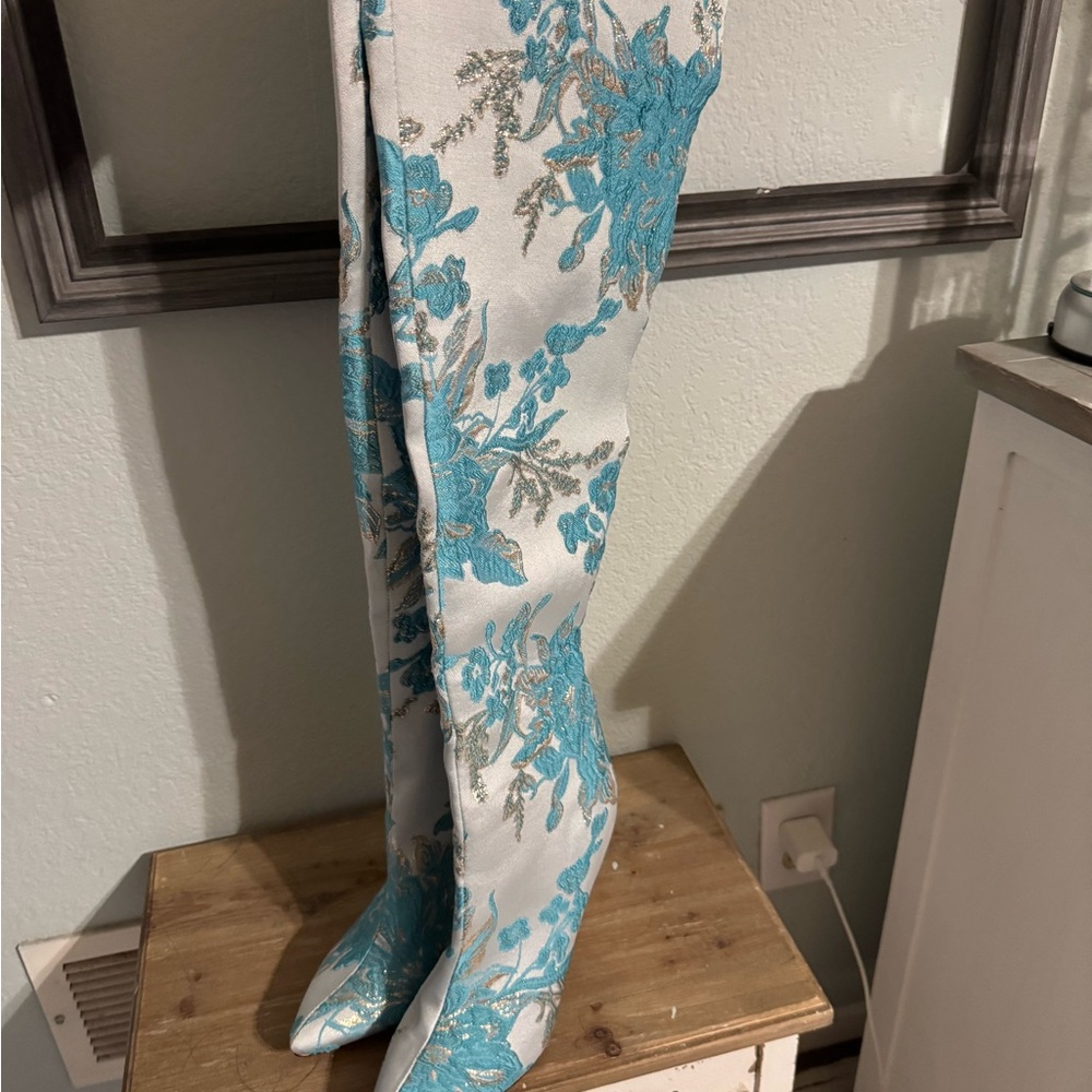 Floral Over-the-Knee Boots